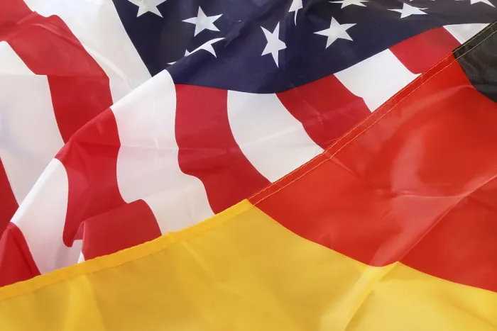 Framed Print : German and US Flags Print Framed Print : German and US Flags Print