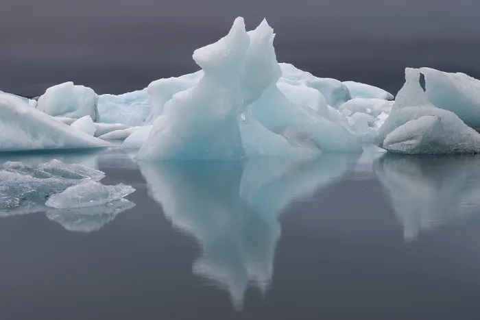 Framed Print : Symmetrical Ice Structures Print, Jokulsarlon Glacier Lagoon