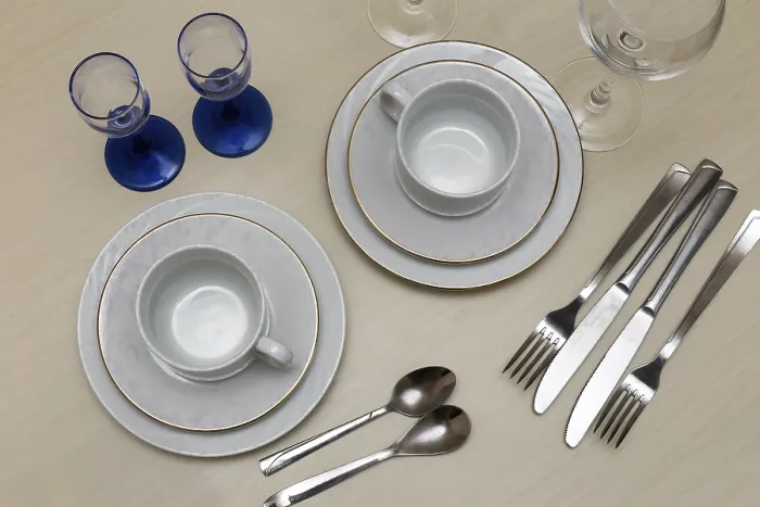 Framed Print : Table Setting Print from Above Framed Print : Table Setting Print from Above