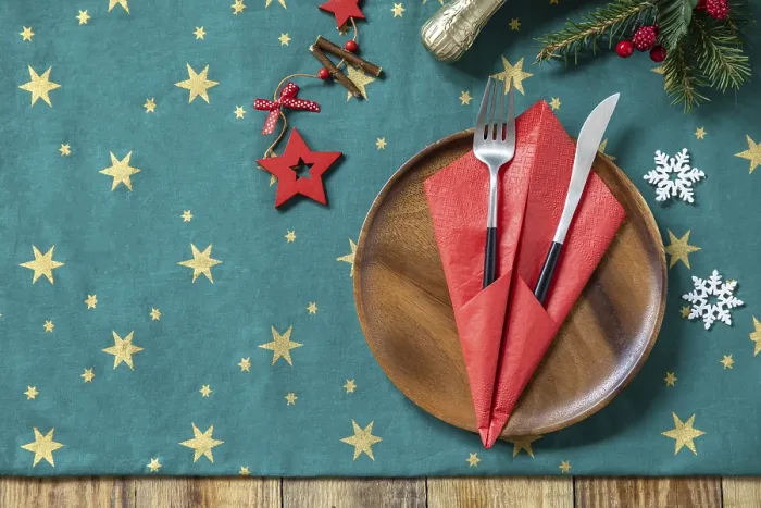 Framed Print : Christmas Dinner Table Setting Print Framed Print : Christmas Dinner Table Setting Print