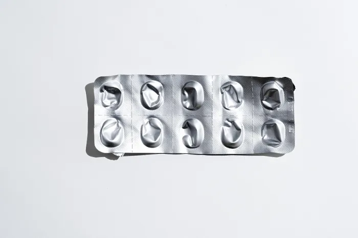 Framed Print : Empty Tablet Blister Pack Print, Top View Framed Print : Empty Tablet Blister Pack Print, Top View