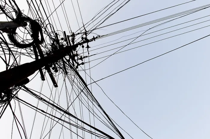 Framed Print : Tangled Power Cables Print, Kochi, India Framed Print : Tangled Power Cables Print, Kochi, India