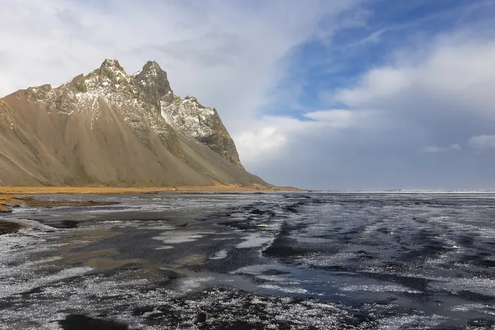 Framed Print : Teared Water on Lava Sandy Beach Print, Iceland Framed Print : Teared Water on Lava Sandy Beach Print, Iceland