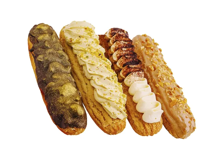 Framed Print : A Tempting Display of Four Eclairs Print Framed Print : A Tempting Display of Four Eclairs Print