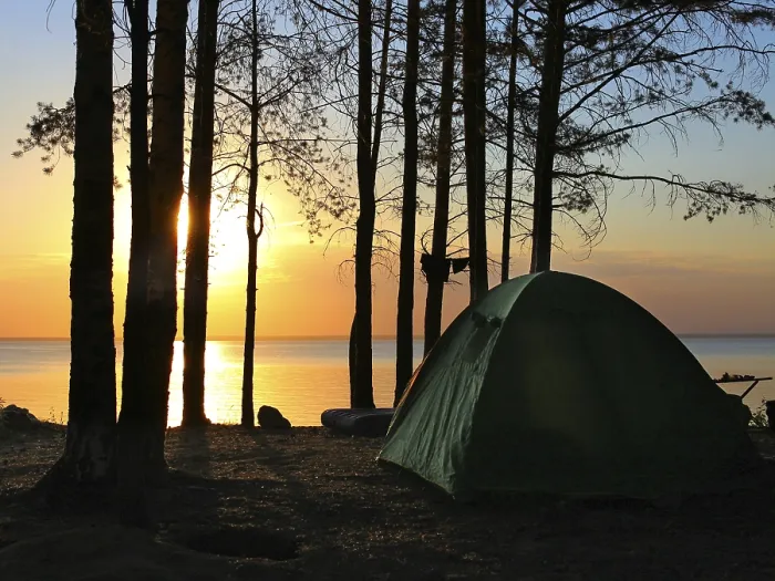 Framed Print : Tent in the Forest Sunset Print Framed Print : Tent in the Forest Sunset Print