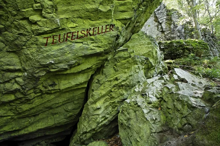 Framed Print : Teufelskeller Print, Gangolfsberg, Franconia, Germany Framed Print : Teufelskeller Print, Gangolfsberg, Franconia, Germany