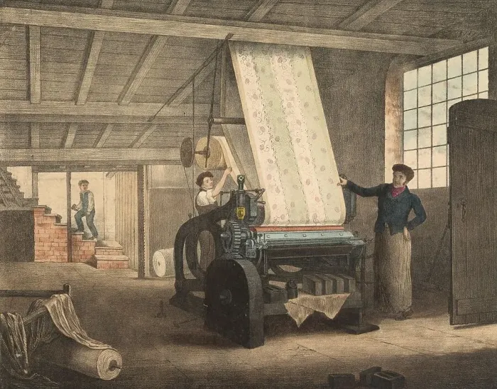 Framed Print : Cotton Processing Print, 1840 Framed Print : Cotton Processing Print, 1840