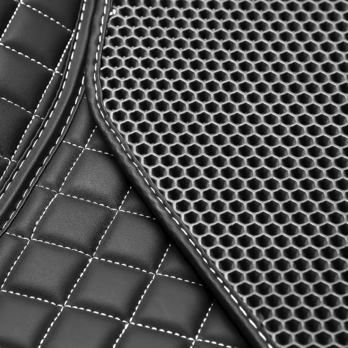 Framed Print : Black Leather Texture Print with Square Pattern and Stitch Framed Print : Black Leather Texture Print with Square Pattern and Stitch