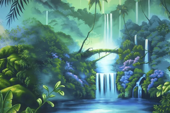Framed Print : Rainforest Theatre Backdrop Print Framed Print : Rainforest Theatre Backdrop Print
