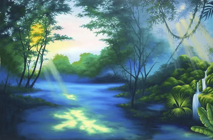 Framed Print : Rainforest Theatre Backdrop Print Framed Print : Rainforest Theatre Backdrop Print