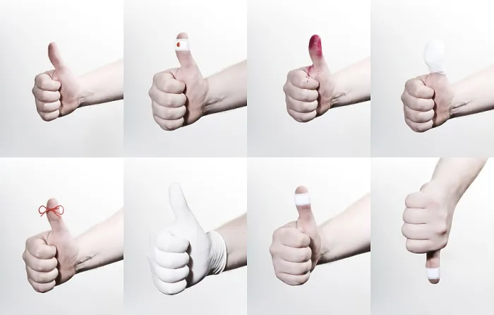 Framed Print : Thumbs Up in Various Positions Print