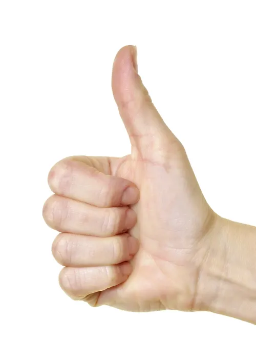 Framed Print : Thumbs Up Print Against White Background
