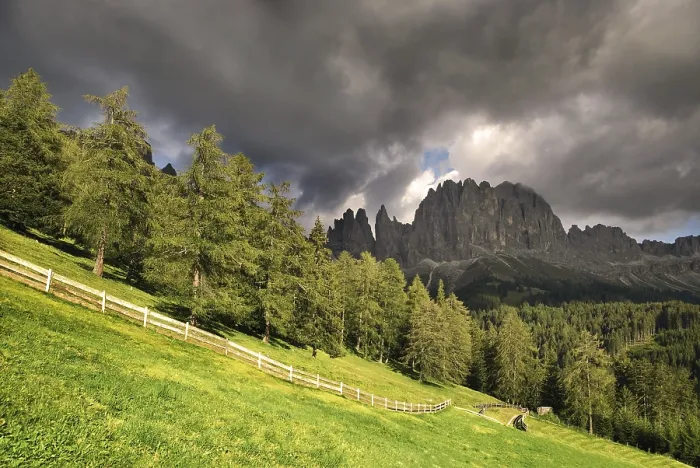 Framed Print : Thunderclouds over Mt. Rosengarten Print, San Zyprian, Italy Framed Print : Thunderclouds over Mt. Rosengarten Print, San Zyprian, Italy