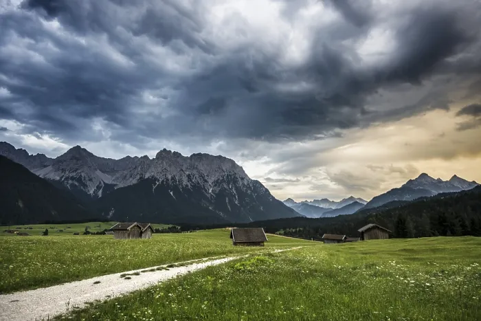 Framed Print : Thunderclouds, Mittenwald Print, Bavaria Germany Framed Print : Thunderclouds, Mittenwald Print, Bavaria Germany