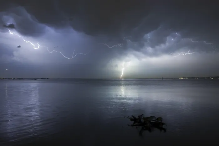 Framed Print : Thunderstorm with multiple thunderbolts, Lake Constance Print Framed Print : Thunderstorm with multiple thunderbolts, Lake Constance Print