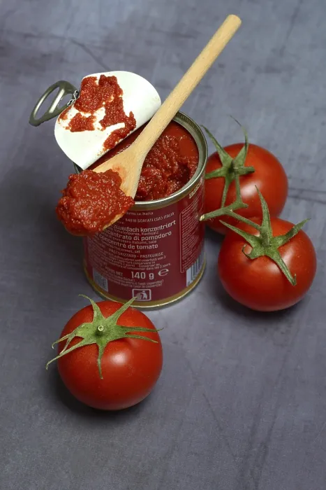 Framed Print : Tinned Tomato Paste and Tomatoes Print, Germany