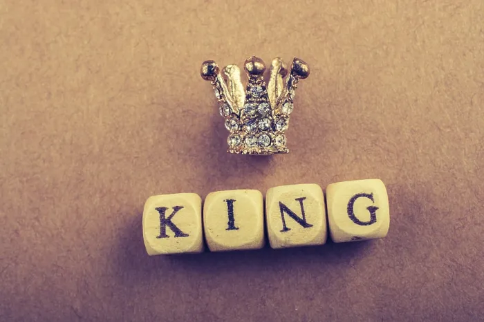 Framed Print : Tiny Model Crown Beside the King Print on Brown Framed Print : Tiny Model Crown Beside the King Print on Brown