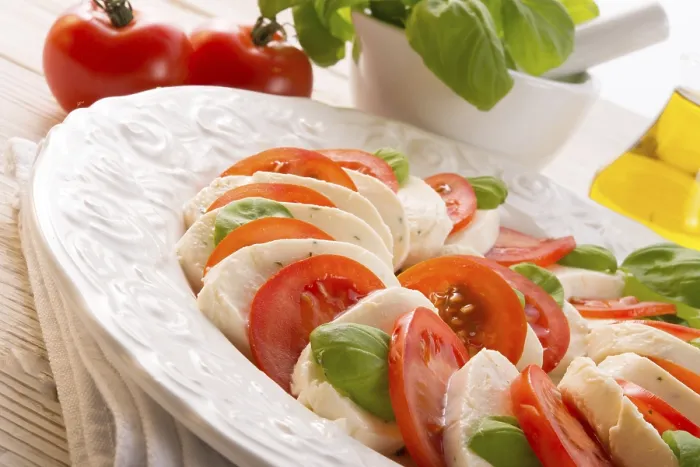 Framed Print : Print of Tomato with Mozzarella Cheese Framed Print : Print of Tomato with Mozzarella Cheese