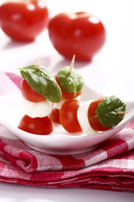 Framed Print : Tomato-Mozzarella Sticks with Basil Print Framed Print : Tomato-Mozzarella Sticks with Basil Print