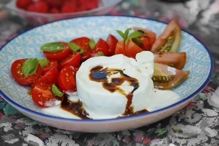Framed Print : Tomatoes with Basil and Buffalo Mozzarella Print Framed Print : Tomatoes with Basil and Buffalo Mozzarella Print