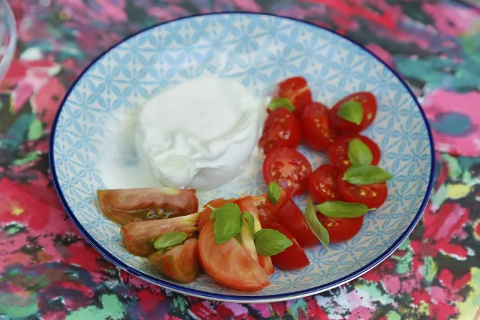 Framed Print : Tomatoes with Basil and Buffalo Mozzarella Print, Germany Framed Print : Tomatoes with Basil and Buffalo Mozzarella Print, Germany