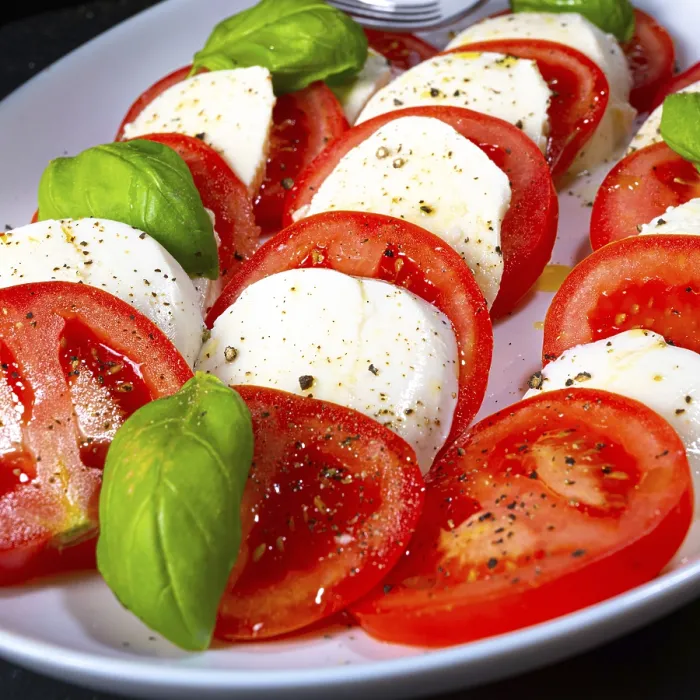 Framed Print : Tomatoes with Mozzarella and Basil Print