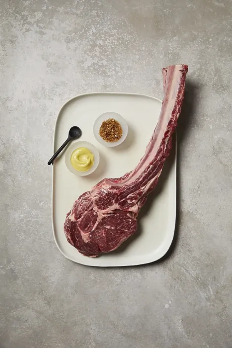 Framed Print : Raw Tomahawk Steak Print Framed Print : Raw Tomahawk Steak Print