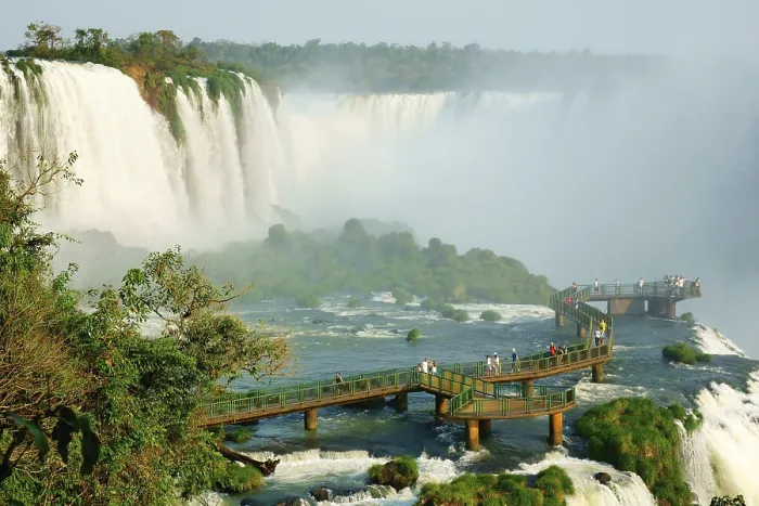 Framed Print : Tourists on a viewing platform, Iguazu waterfalls Print Framed Print : Tourists on a viewing platform, Iguazu waterfalls Print
