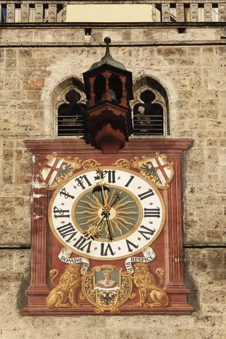 Framed Print : Tower Clock on the Steeple of St. Martin, Memmingen Print Framed Print : Tower Clock on the Steeple of St. Martin, Memmingen Print