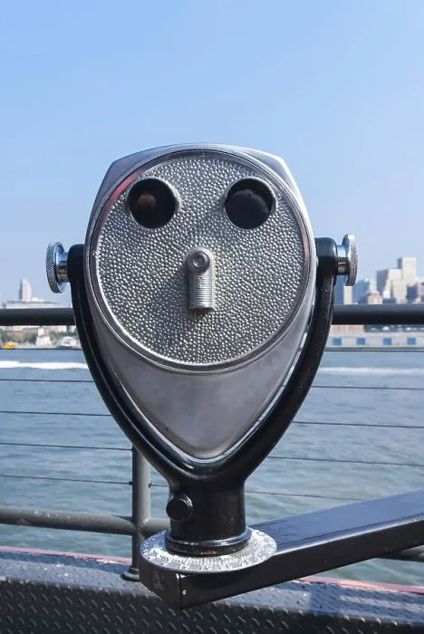 Framed Print : Tower Viewer Binoculars Print - Manhattan, New York City