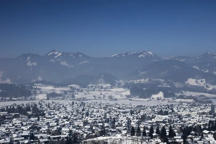 Framed Print : Oberstdorf Townscape in Winter Print, Allgau Alps, Germany Framed Print : Oberstdorf Townscape in Winter Print, Allgau Alps, Germany