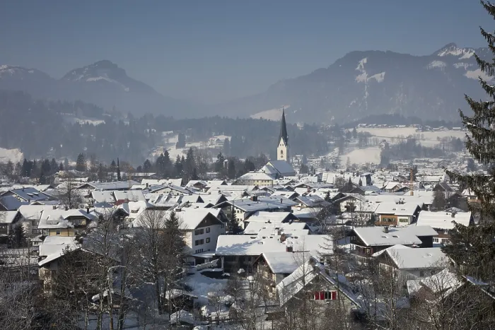 Framed Print : Oberstdorf Townscape in Winter Print, Allgäu Alps, Germany Framed Print : Oberstdorf Townscape in Winter Print, Allgäu Alps, Germany