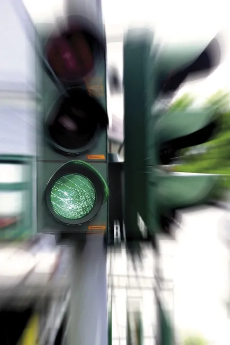 Framed Print : Traffic Light on Green Print Framed Print : Traffic Light on Green Print