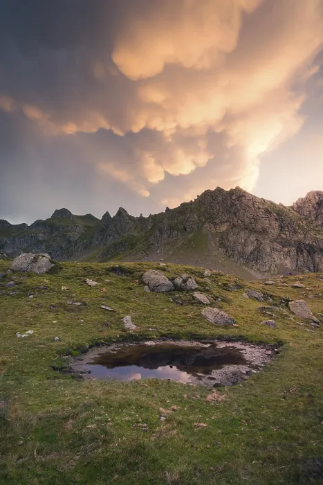 Framed Print : Pyrenees Sunset Mountain Print Framed Print : Pyrenees Sunset Mountain Print
