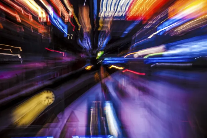 Framed Print : Train Travelling at Night Print Framed Print : Train Travelling at Night Print