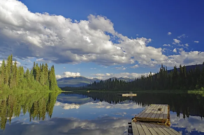 Framed Print : Trees and Clouds Print, Prince George Lake Reflection Framed Print : Trees and Clouds Print, Prince George Lake Reflection
