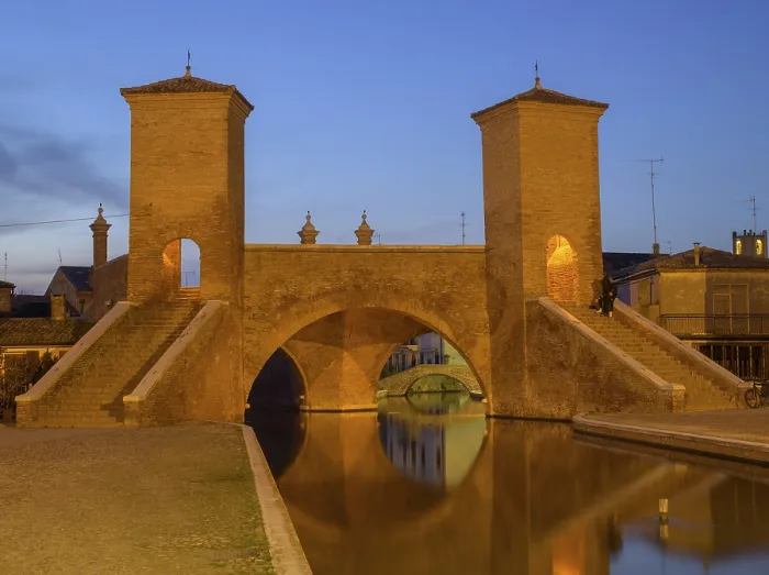 Framed Print : Trepponti Bridge Evening Print, Comacchio, Italy Framed Print : Trepponti Bridge Evening Print, Comacchio, Italy