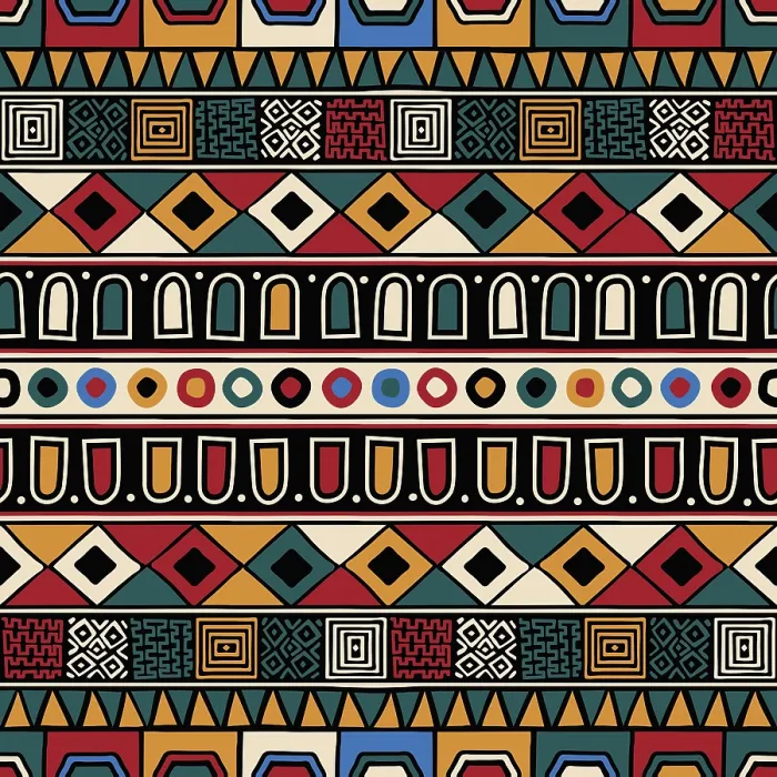 Framed Print : Tribal Ethnic Background Print - Vector Seamless Pattern Framed Print : Tribal Ethnic Background Print - Vector Seamless Pattern