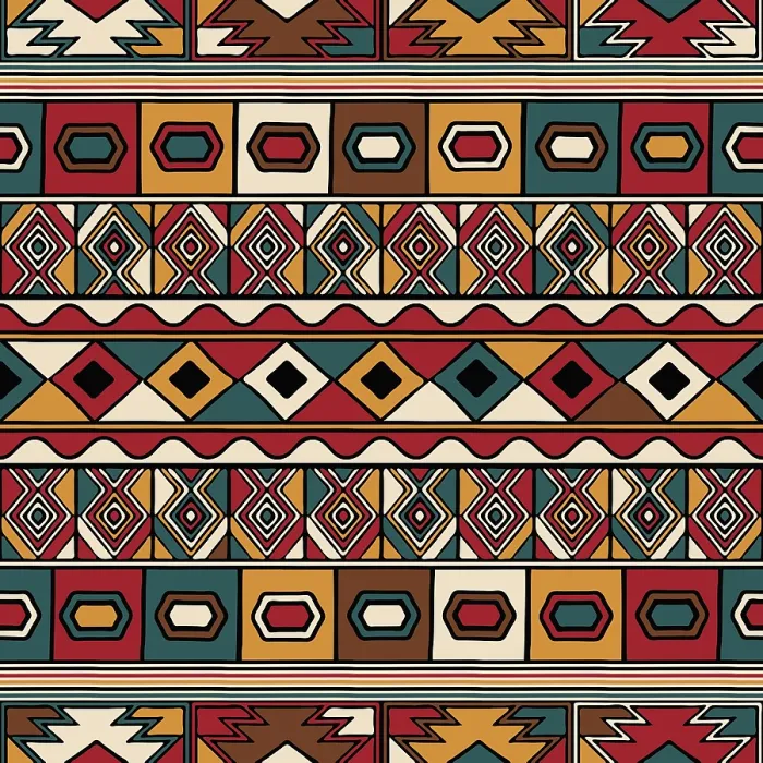 Framed Print : Tribal Ethnic Background Print - Seamless Vector Pattern Framed Print : Tribal Ethnic Background Print - Seamless Vector Pattern