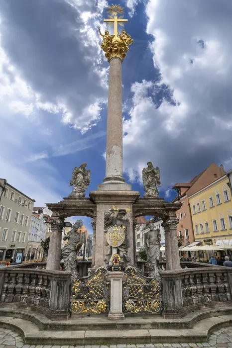 Framed Print : Straubing Trinity Column Print, Lower Bavaria, Germany Framed Print : Straubing Trinity Column Print, Lower Bavaria, Germany
