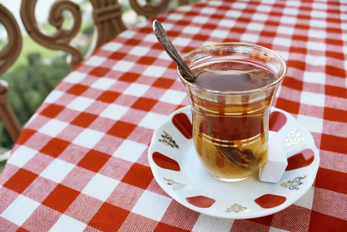Framed Print : Turkish Apple Tea Print on Table Framed Print : Turkish Apple Tea Print on Table