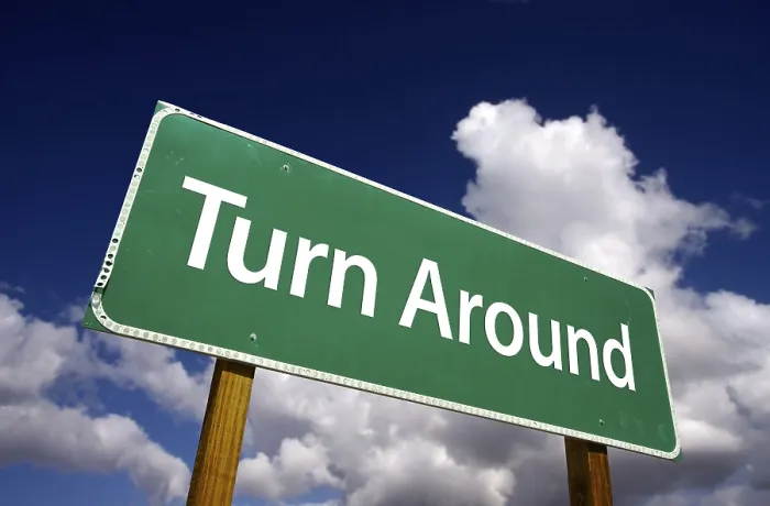Framed Print : Turn Around Road Sign Print with Dramatic Clouds Framed Print : Turn Around Road Sign Print with Dramatic Clouds