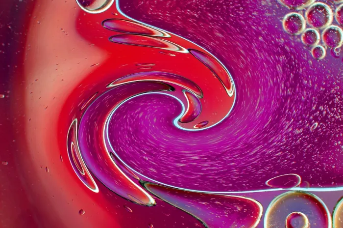 Framed Print : Red Gradient Bubble Print: Twirling Effect on Water Surface