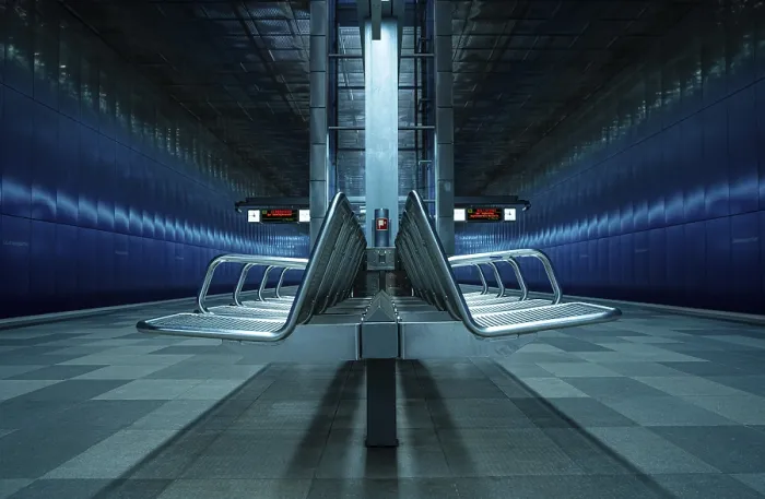 Framed Print : Uberseequartier Underground Station Night Print, Hamburg Framed Print : Uberseequartier Underground Station Night Print, Hamburg