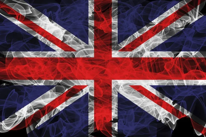 Framed Print : Union Jack Smoke Flag Print on Black Background Framed Print : Union Jack Smoke Flag Print on Black Background