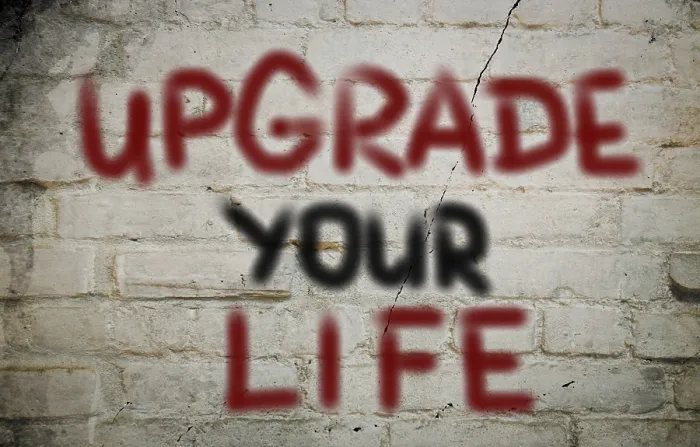Framed Print : Upgrade Your Life Print - Motivational Concept Framed Print : Upgrade Your Life Print - Motivational Concept