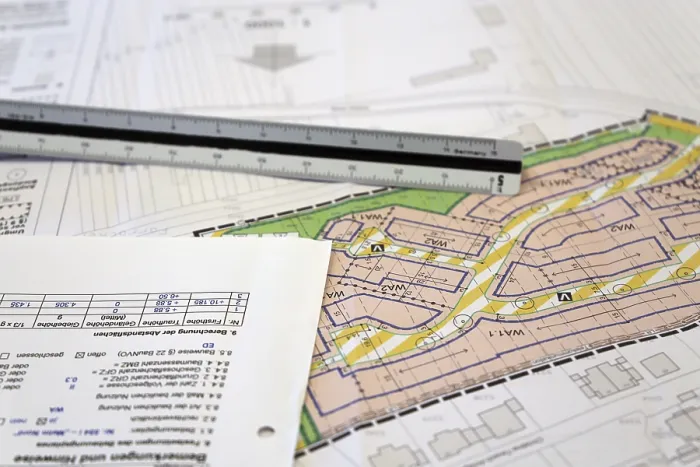 Framed Print : Urban Development Plan Print on Desk Framed Print : Urban Development Plan Print on Desk