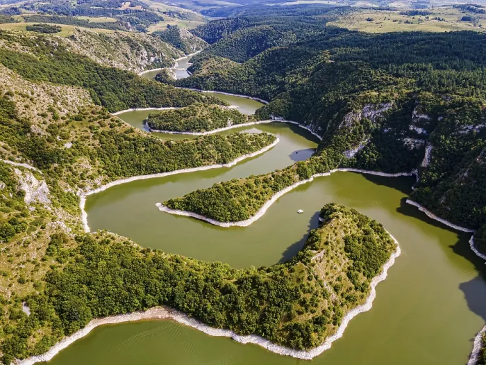Framed Print : Uvac River Meandering Through Mountains Print, Serbia Framed Print : Uvac River Meandering Through Mountains Print, Serbia