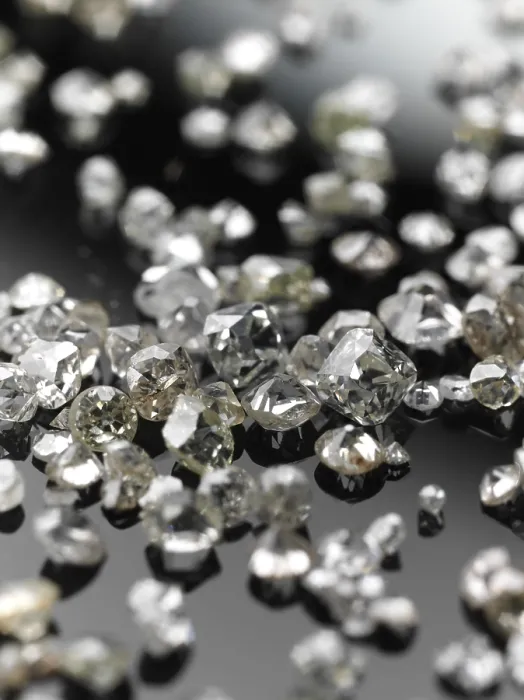 Framed Print : Diamonds in Various Stages of Processing Print