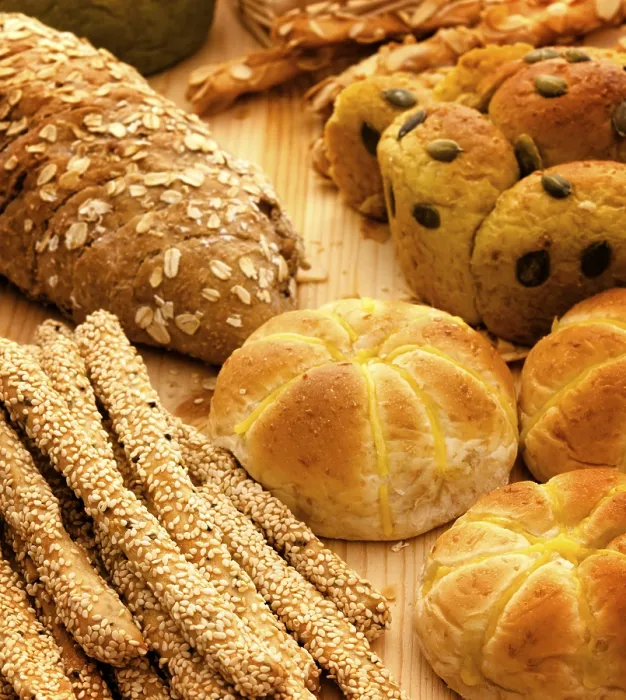 Framed Print : Organic Breads Print on Wooden Plank Framed Print : Organic Breads Print on Wooden Plank